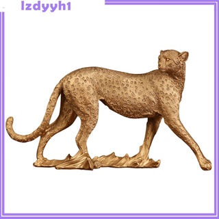 JoyDIY Resin Cheetah Statue Animal Figurine Leopard Sculpture Living Room Home Office Table Desktop Decoration Ornaments