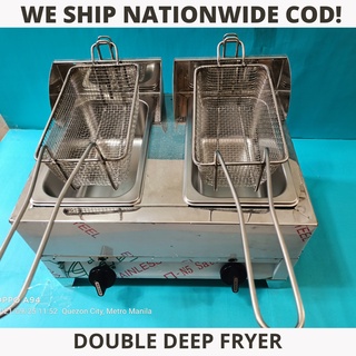 Double deep fryer gas type Heavy duty