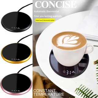LU Thermostatic Heating Coaster 18W Electric Heated Drink Warmer Digital Touch Coffee Cup Heater with Timing Button