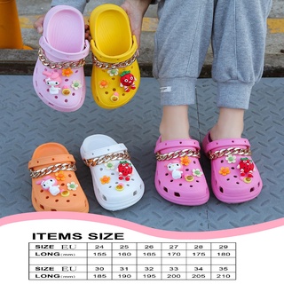 Crocs new Bae Clog OEM For girl fashion thick sole with jibbitz with chain sandals slippers