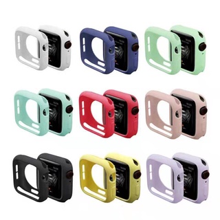 Apple Watch Case 38mm 40mm 42mm 44mm Soft Colorful Silicone Cover for Series 6/SE/5/4/3/2/1 iWtach Accessories T500/T5/T55/W26/W34/HW16/X7/FK88