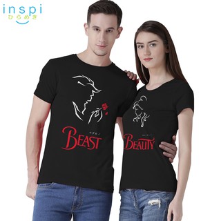 INSPI Tees Beauty and Beast Graphic Tshirt Couple Tshirt in Black