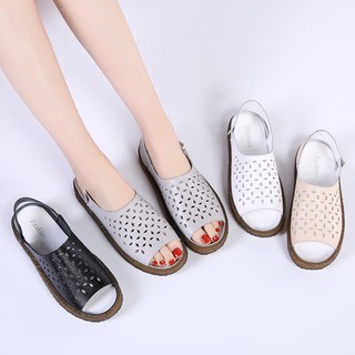 Big Plus Size 35-44 Women Sandals Peep Toes Soft Shoes Hollow Breathable (6)