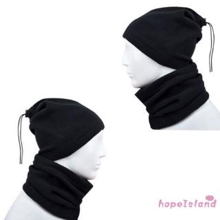 HOPEISLAND 4in1 Winter Sports Multifunction Thermal Scarfs Neck Warmer Face Mask Beanie Hat