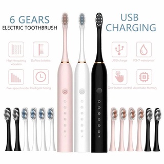 Sonic Electric Toothbrush Smart Tooth Brush Ultrasonic Automatic Toothbrush 6 Modes USB Fast Charge