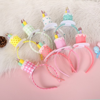 Birthday Cake Candle Headband Design Cute Girl Headdress Happy Birthday Photo Props Party Supplies Children Gifts Party Needs celebrate date of birth