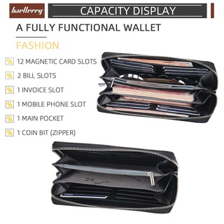 ❉Baellerry Long Wallet Men Clutch New Vintage Fashion Handbag Business Card Wallet Large Capacity✡ (7)