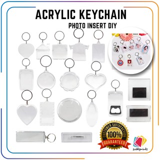 50pcs Acrylic Keychain Photo Insert DIY Design Blank Keychain