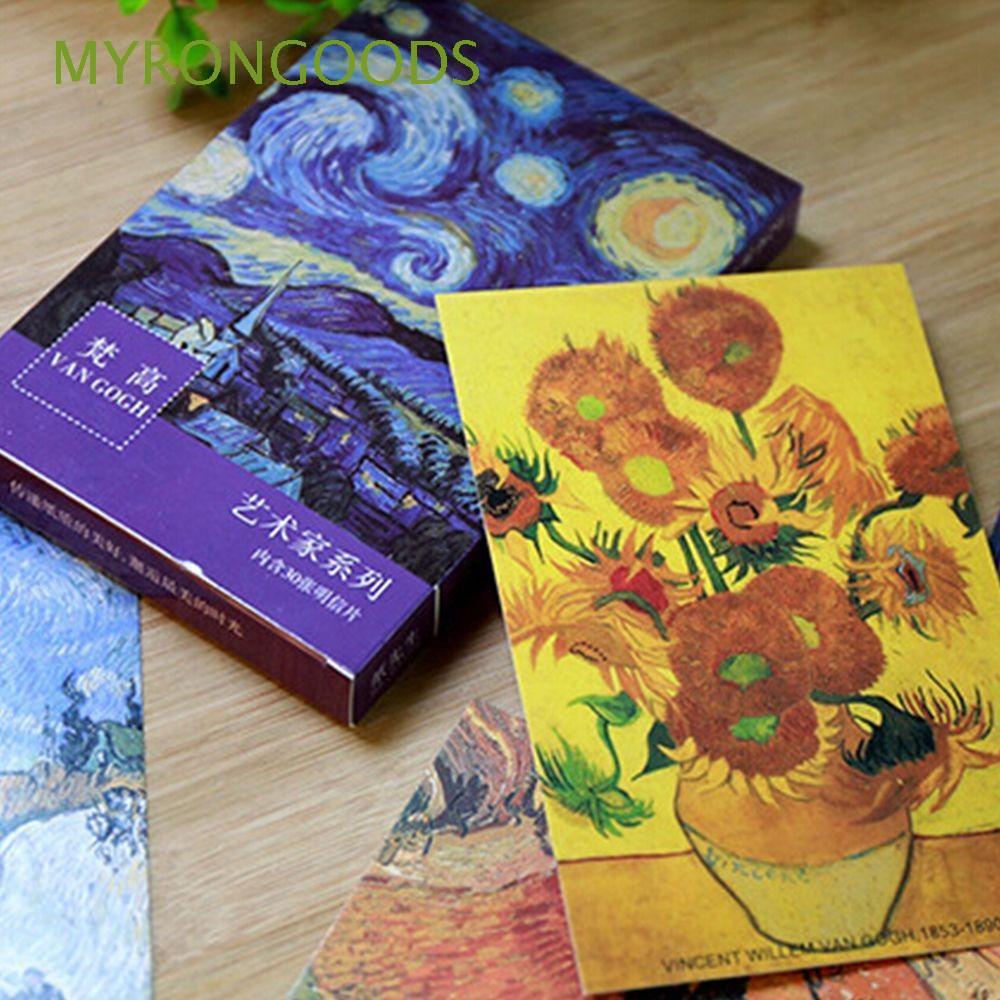30 PCs/lot Bookmark Retro Postcards Van Gogh Oil Painting