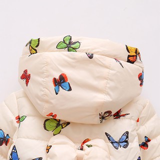 Baby Winter Coats Hooded Butterfly Print Plus Velvet Infant Girls Jackets Fashion Kids Clothing Baby (7)