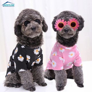 BL Pet Popular Daisy Tshirts Spring Summer Dog Shirts Small Pets Vests Pets Clothes Cats Clothing