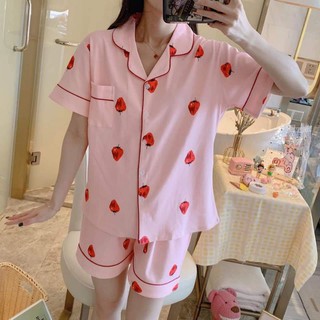 Strawberry pink Sleepwear Shortsleeve Short Cotton