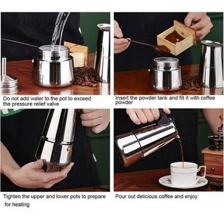 100ml/200ml/300ml/450ml Portable Espresso Coffee Maker Pot Stainless Steel Coffee Brewer Kettle Pot For Pro Barista