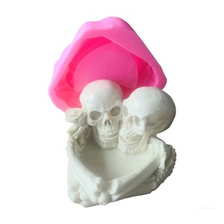 Xixi Skull-shaped Ashtray Silicone Mold Epoxy Resin Jewelry Mold Resin Casting Pendant Mold Suitable for Diy Resin Crafts