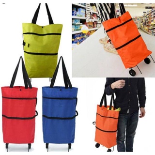 Travel Bags☾◈MINI888 Travelmate Shopping Bag Folding Wheel Versatile Shopping Troly Traveling Bag Im (1)