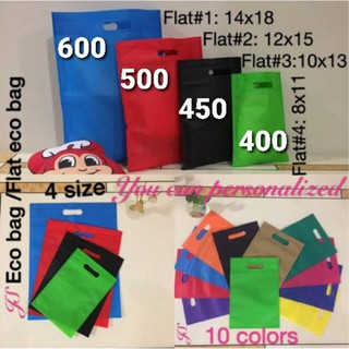 Tote Bags✘❇(100pcs) Flat ecobag / Flat hand bag / Punch Hole eco bag