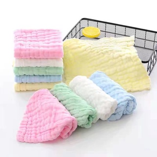 ♕Soft Face Towel 6 layer 30x30cm Gauze Muslin Layer Cotton Bibs Baby Wash Cloth Lampin