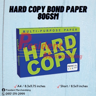 Hard Copy Bond Paper 80GSM (Short,A4)