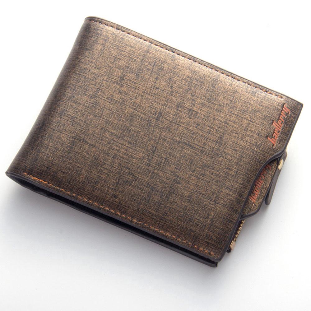 Men Leather Short Wallet Bifold Wallet Coin Purse Money Clip (1)