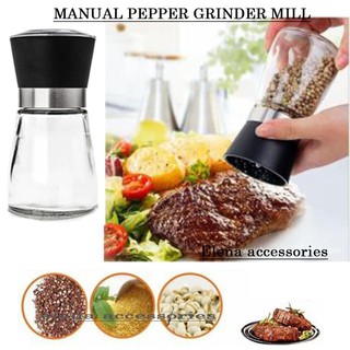 Pepper Grinder Mill Glass Salt Herb Spice Hand Manual Pepper Mill Cooking Seasoning Kitchen (3)