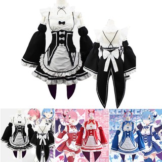 S-3XL Anime Re：Life in a different world from zero Ram Rem Cosplay Maid Dress