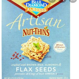 Blue Diamond Almonds Artisan Nut Thins Flaxseeds 4.25oz