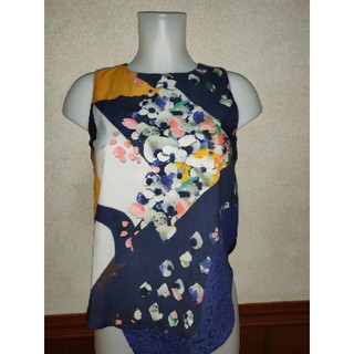 R.A.F. RICH AND FAMOUS BY PLAINS&PRINTS SLEEVELESS TOP (BRANDED PRELOVED CLOTHES) (SIZE : 00/XS)