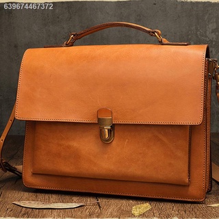 ◕♀Handmade vintage top layer cowhide Women briefcase, Leather large capacity Handbags , Business ver