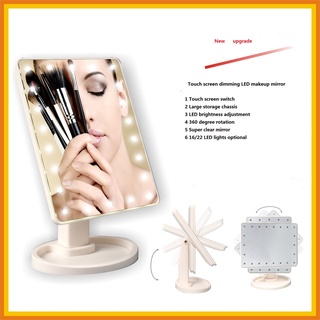 [boutique]Led desktop storage vanity mirror 16 Light Vanity Mirror desktop 360 rotary vanity mirror