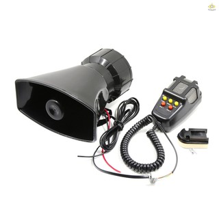 Car Megaphone 5 Tone Alarm Horn 12V 110dB Loud Speaker Fire Alarm Ambulance Blaring Police Siren