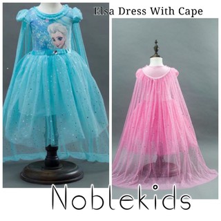 Frozen Elsa Dress With Cape For Kids(Dress,Cape) w/ accessories random