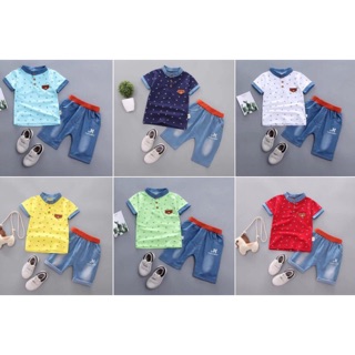 Little Angels 2pc Newborn Infant Toddler Baby Cotton PoloShirt Polo Short Outfit Set