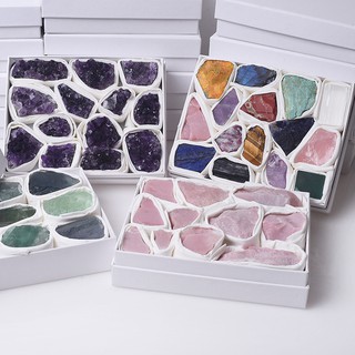 600-1000g Luxury Amethyst Geode Gift Box Natural Crystal Quartz Stone Wand Point Energy Healing