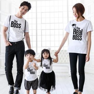 The Boss Real Boss and Super Boss Mom Dad Daughter Son Family Matching T-Shirt Fashion Family Look Clothes Set