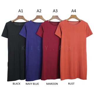 KILY.PH Oversized Dress Shirt Short Sleeve Cotton Spandex Casual Dress 6A0066 (2)