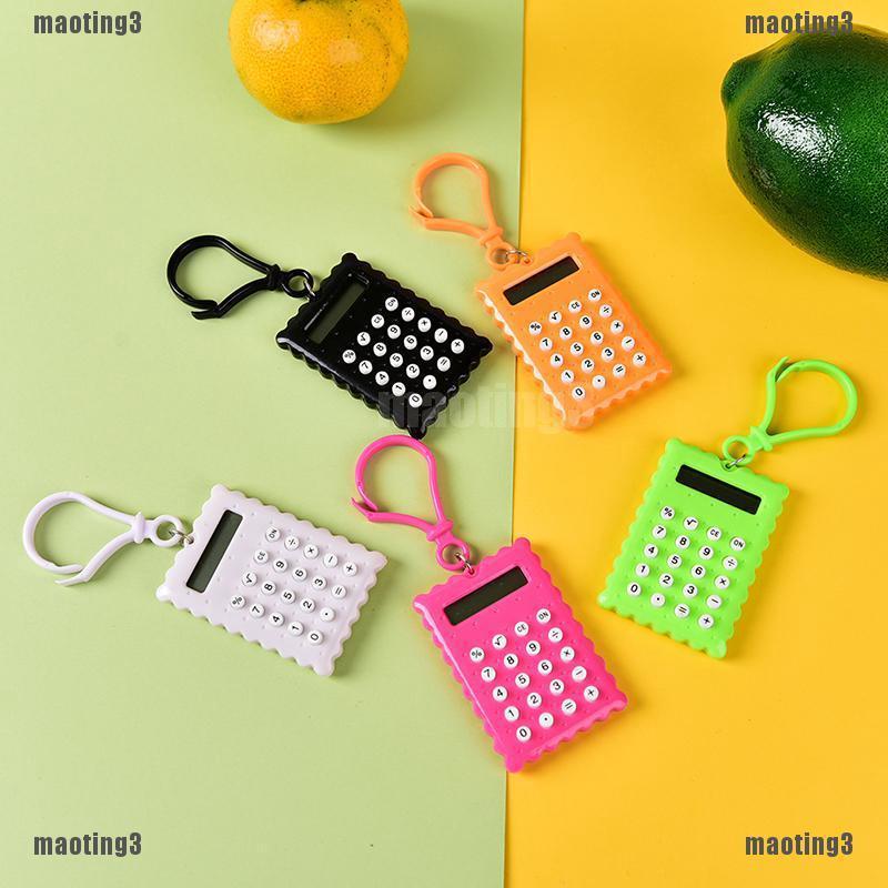 {MT3]Plastic Casing 8 Digits Electronic Mini Calculator Keychain Random Color Pop