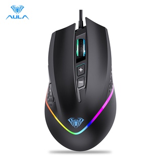 AULA F805 Gaming Mouse RGB 6400DPI 7 Programmable Buttons USB Wired for PC Laptop Computer