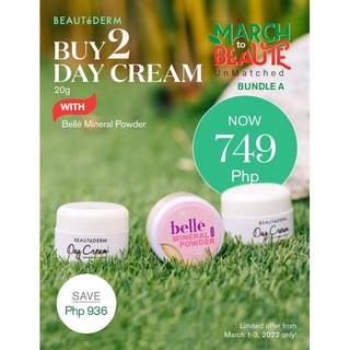 Buy 2 BEAUTéDERM Day Cream 20g with Belle Powder for 749php!