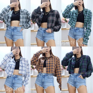 AH Cropped Plaid / Checkered Longsleeves Polo Flannel
