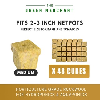 Growing Media✕48-Cube Medium Grow Rockwool Hydroponics & Aquaponics
