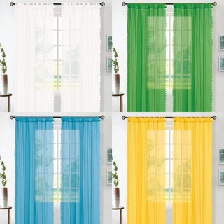 RCSC 2022 100x200cm 1pc Plain Color Sheer Curtain Gauze Curtain for Living Room Bedroom Door Window