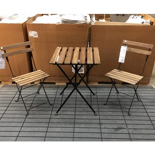 IKEA domestic purchase Ikea Tarno Acacia one table and two chairs outdoor leisure tables and chairs
