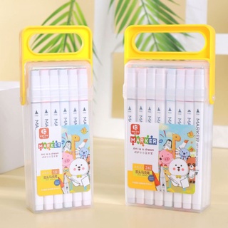 [WHITE#605] DUAL HEAD COLORING MARKER PENS