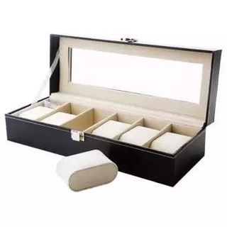 6 Grid Slots Jewelry organizer Watches Box Display Storage Box Case Leather Jewelry Case Organizer