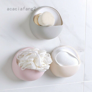 acaciafang2 Plastic Suction Cup Soap Bathroom Shower Toothbrush Box Dish Holder Accessories