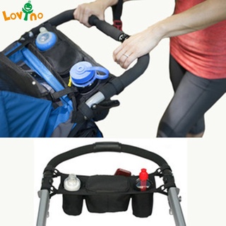 Universal Stroller Organizer with Insulated Cup Holder By Detachable Phone Bag Shoulder Strap Fits