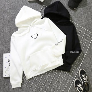 Autumn Love Embroidery Korean Male Female Couples Hooded Pullovers (1)