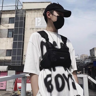 vest for men﹍■▨HH Fashion Men's Multi-pocket Chest Bag Strap Vest Unisex Bag Hip Hop Streetwear Ches