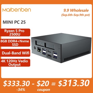 Mini PC Ryzen 5 Pro 2500U/Ryzen 5 3450U 8GB DDR4 256GB/512GB Nvme SSD Windows 10 Wifi 5 HDMI DP Outp