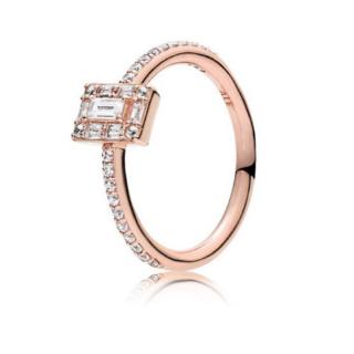 PAN Luminous Ice Ring 925 silver rose gold ring women 187541CZ